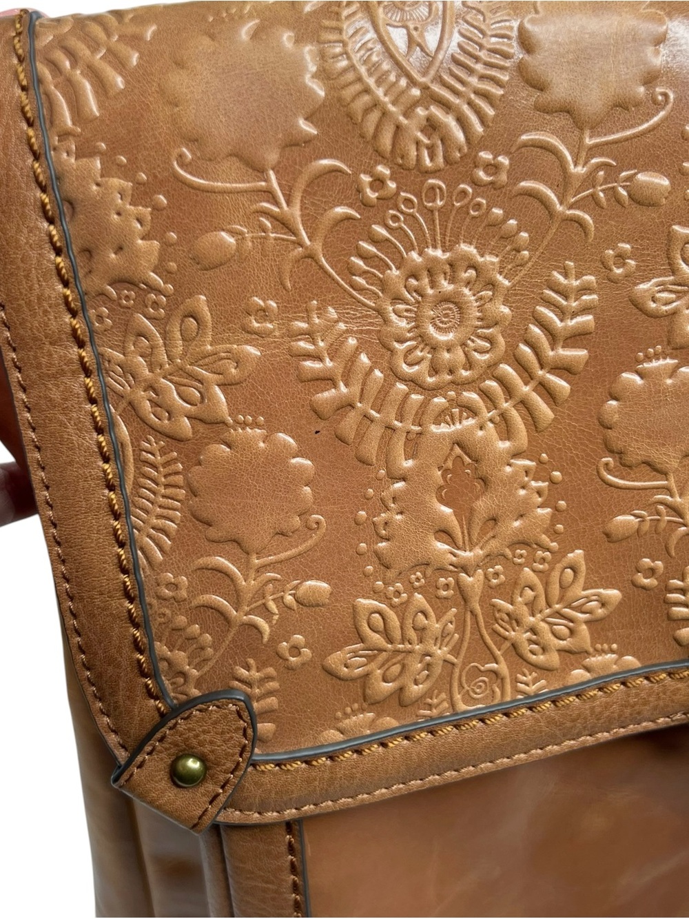 The Sak Ventura Leather Embossed Floral Convertible Backpack Bag - Picture 2 of 15